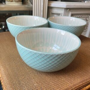 Great Gatherings light blue & white 3 bowls